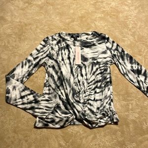 Aqua Bloomingdales Tie-Dye Twist front Top